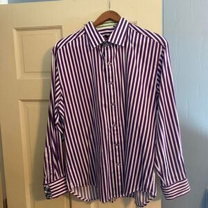 Retro Robert Graham striped button down shirt size XL